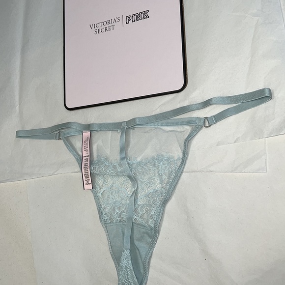 Victoria's Secret Lace & Mesh VString THONG Panty XL - Picture 7 of 11
